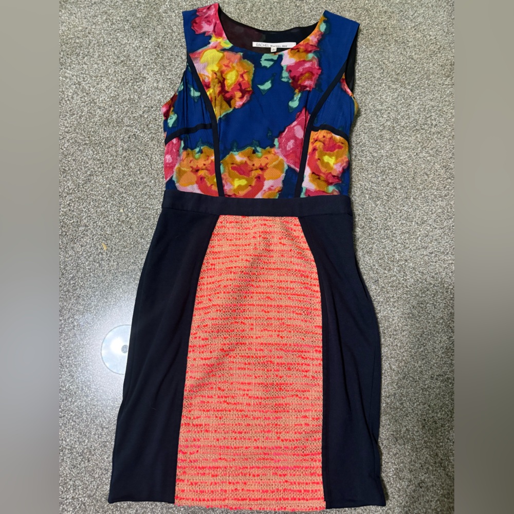 Rachel Roy Multicolored Floral and Tweed Sheath Dress